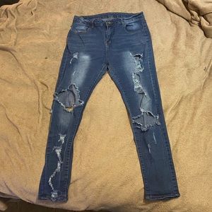 Distressed jeans